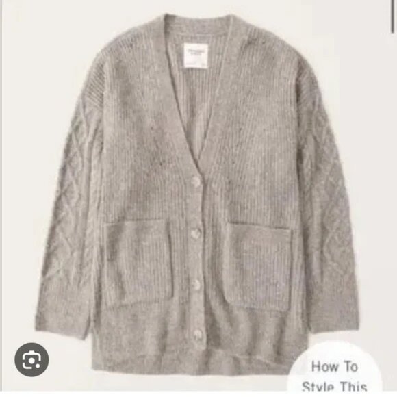 Abercrombie & Fitch Fuzzy Cable Legging-Friendly Cardigan - Picture 4 of 4